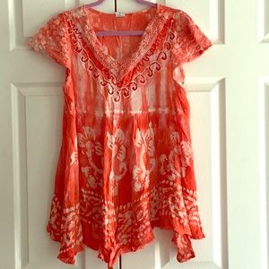 Orangey Red Top. NWOT.